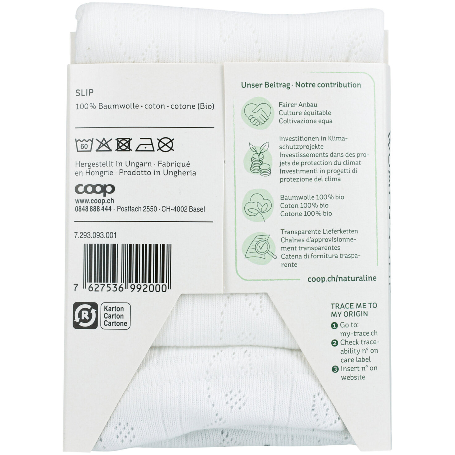 Naturaline Textil Damen Slip weiss S
