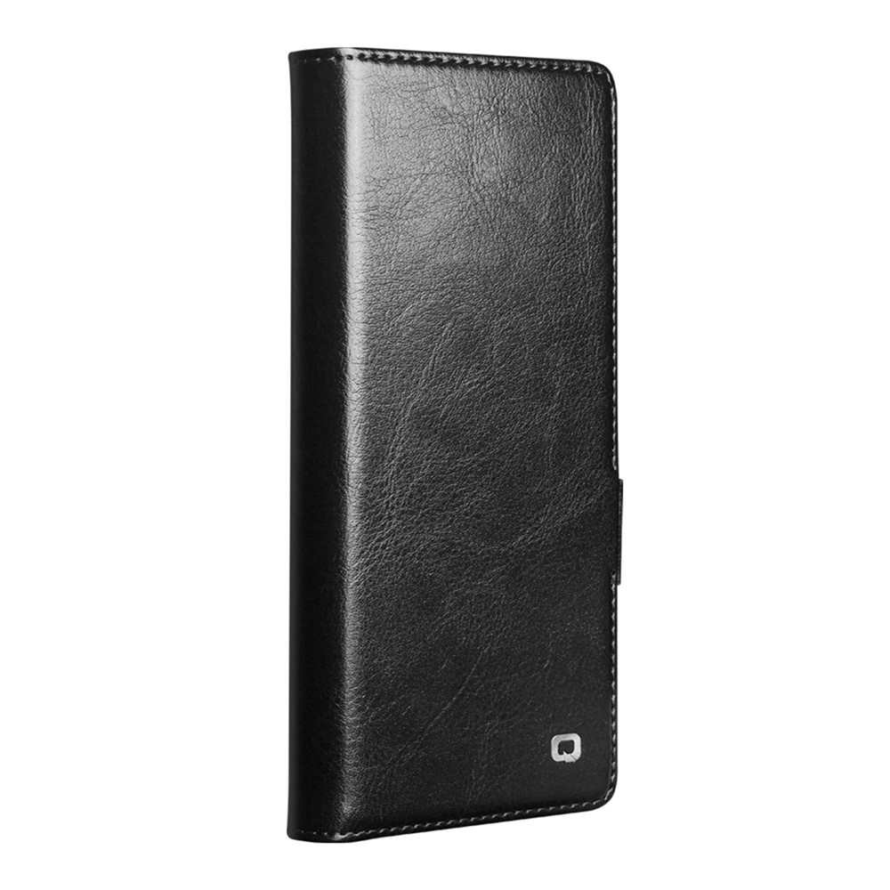 Samsung Galaxy Z Fold7 Echtleder Tasche Flip Cover mit Kartenfächer - Schwarz