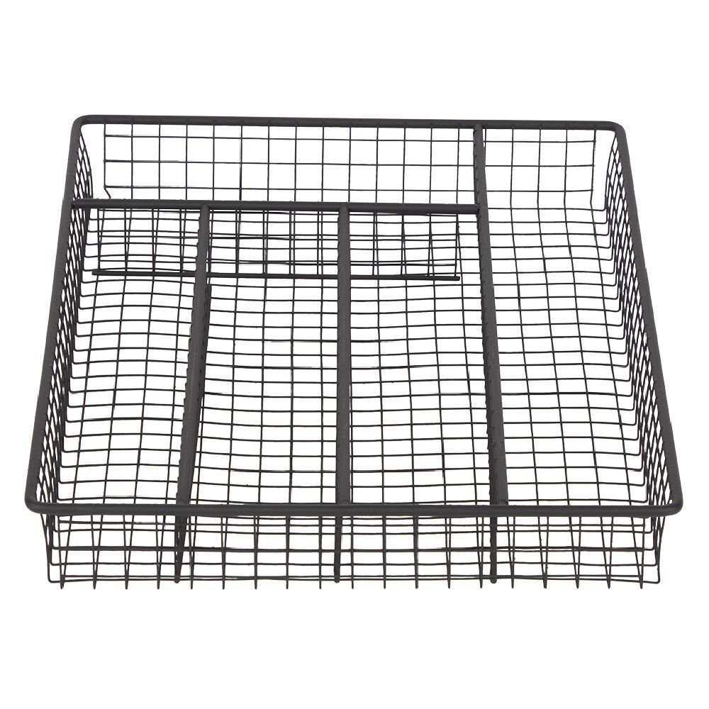 Range couvert pour tiroir grillage en fer noir
