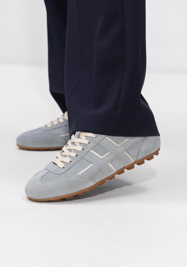 blauwe hogan lage sneakers h693 allacciato h