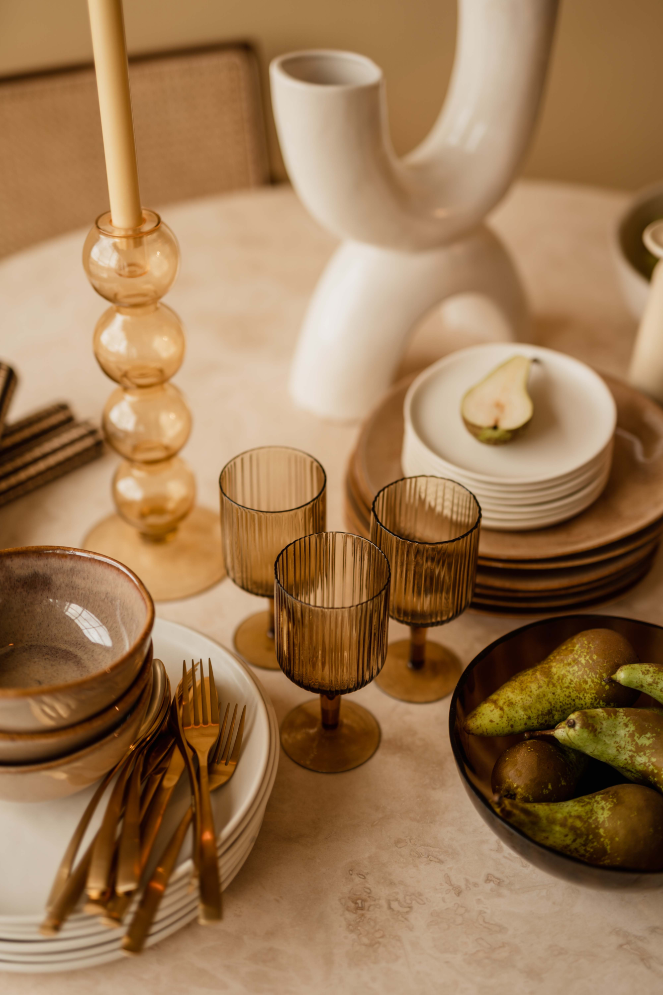 Gebaksbordje Alva Ø17 cm naturel - set van 6
