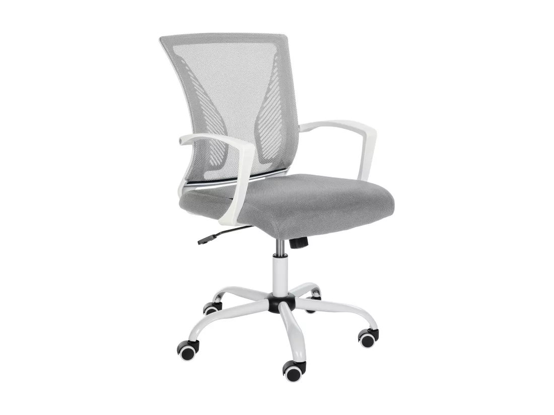 Chaise de bureau - Microfibre & Métal - Gris clair - Tracy