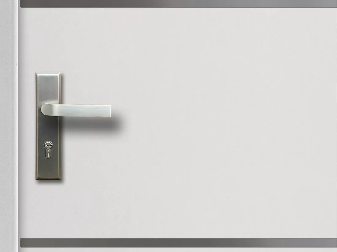 Porte d'entrée en acier pleine et inox H207 x L100 cm blanc - poussant droit - NAXARA