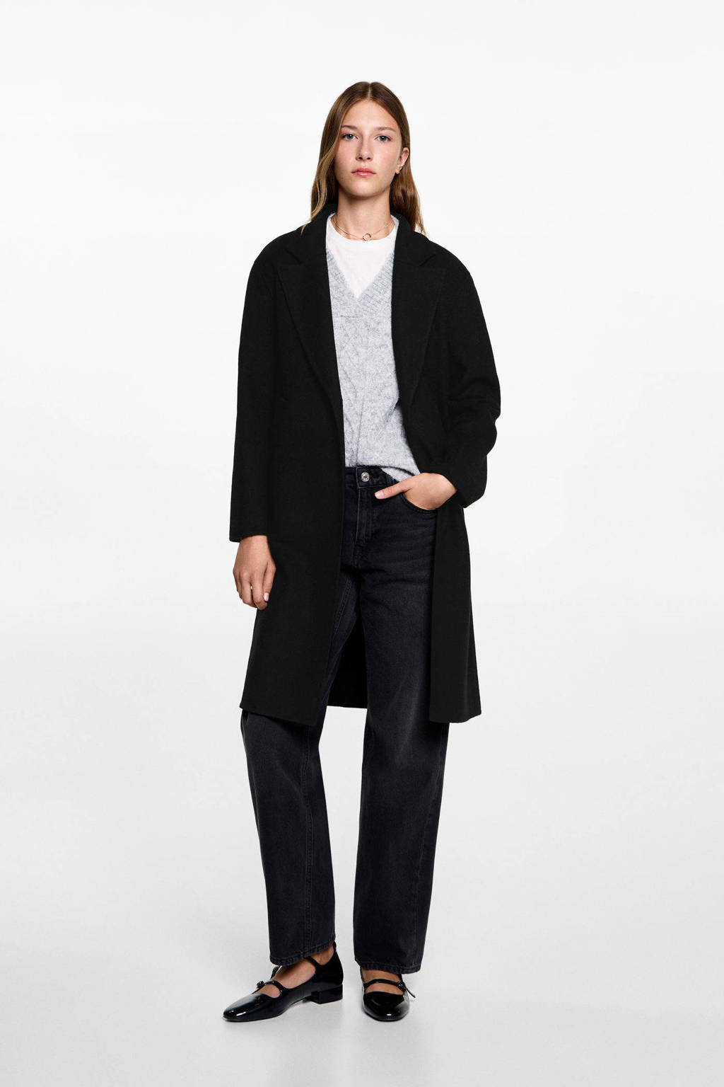 MANGO TEEN manteljas zwart