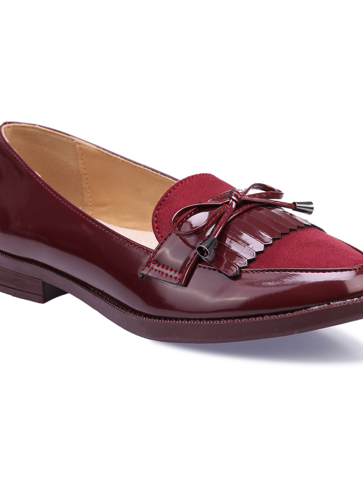 Mocassins à franges- Rouge