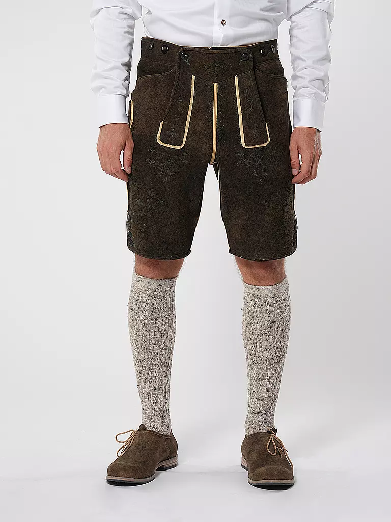 GOTTSEIDANK Lederhose  braun