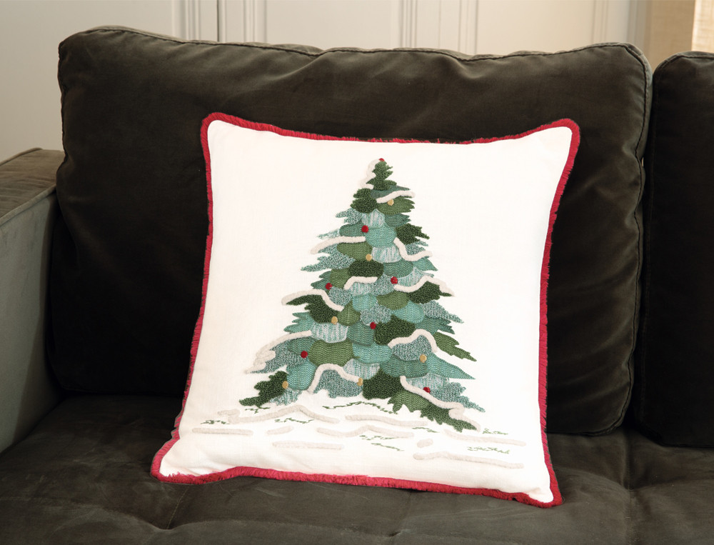 Coussin brodé-Pôle Nord
