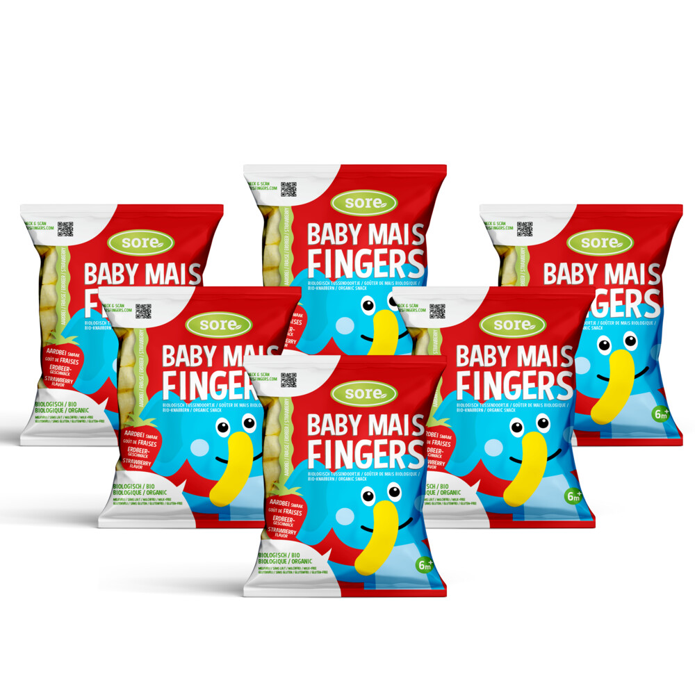 6x Sore Baby Maisfingers Aardbei35 gr