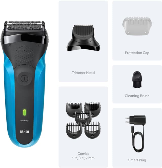 Braun Series 3 barbermaskine 310BT (blå)