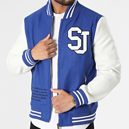 Veste Zippée M22661CJA Bleu Roi Beige Clair