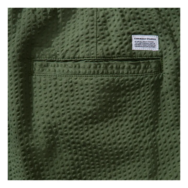 Edmmond Studios Pantalon Murano Seersucker | Vert kaki