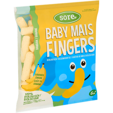 Sore Baby Mais Fingers Bananen Smaak 6m+ 35 g