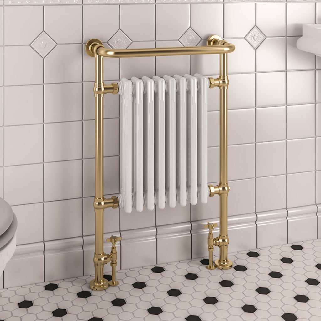 Eastbrook Isbourne klassieke radiator 60x95cm 894W messing/wit