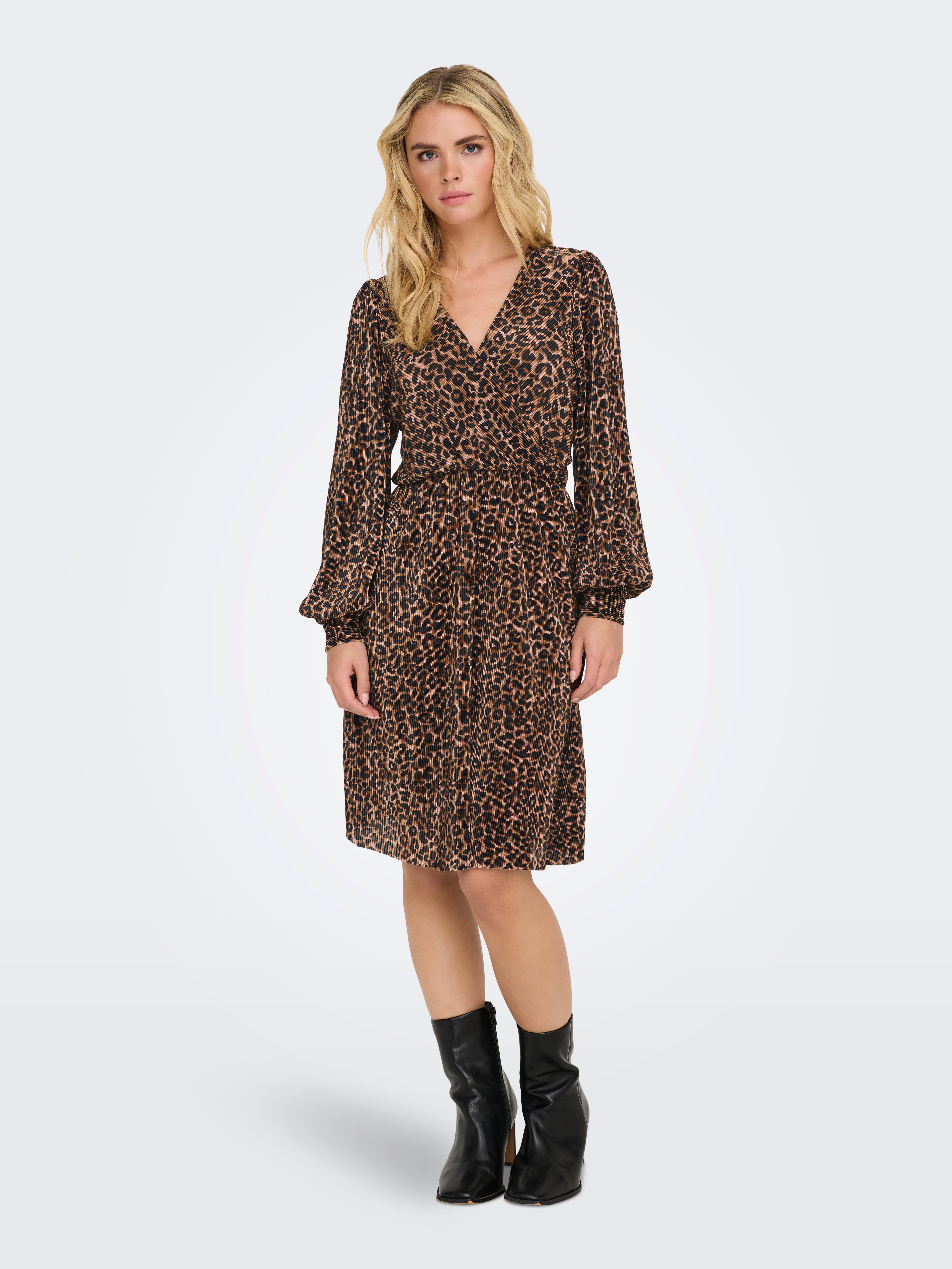 JDYVIA Kurzes Kleid Cognac