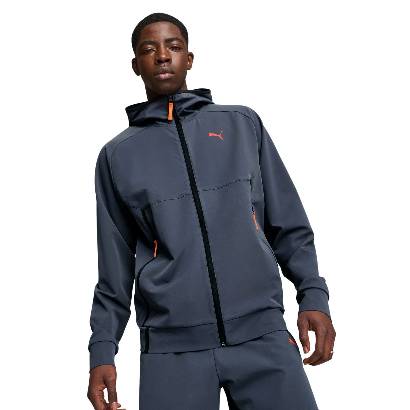PUMA Pumatech Trainingsjack Woven 2024-2025 Donkergrijs Oranje