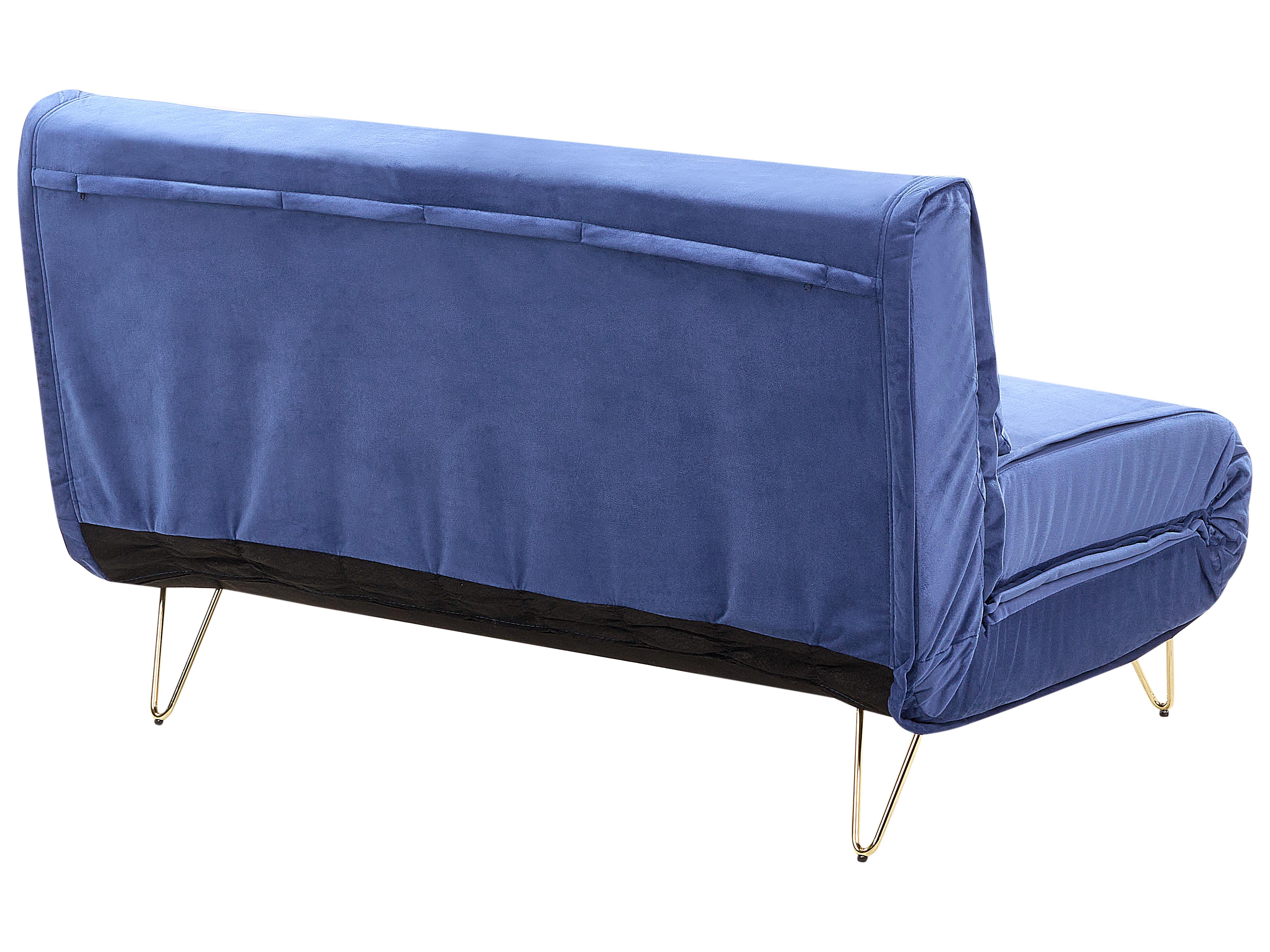 Slaapbank 2-zits VESTFOLD Fluweel Marineblauw