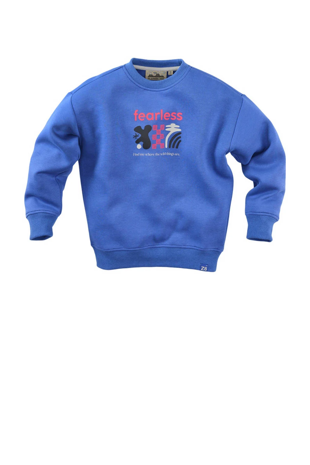 Z8 sweater Alwin met backprint blauw