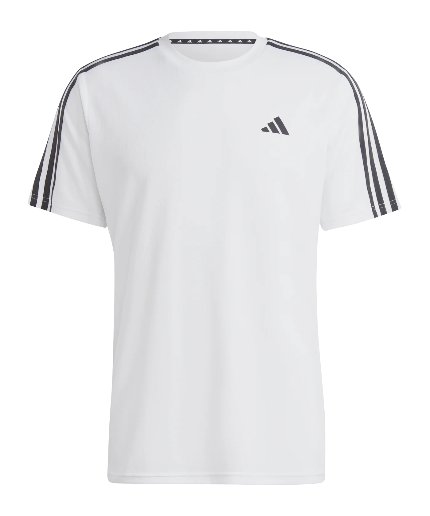 adidas Base 3-Stripes T-Shirt Weiss Schwarz