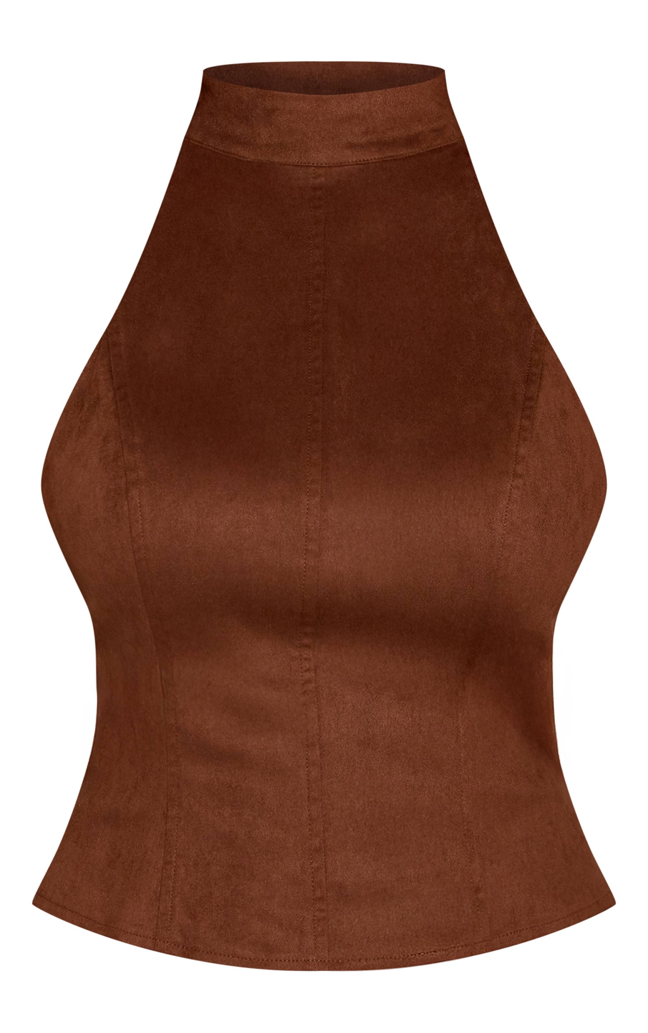 Marron Haut Col Montant En Synthétique Avec Coutures Devant Shape