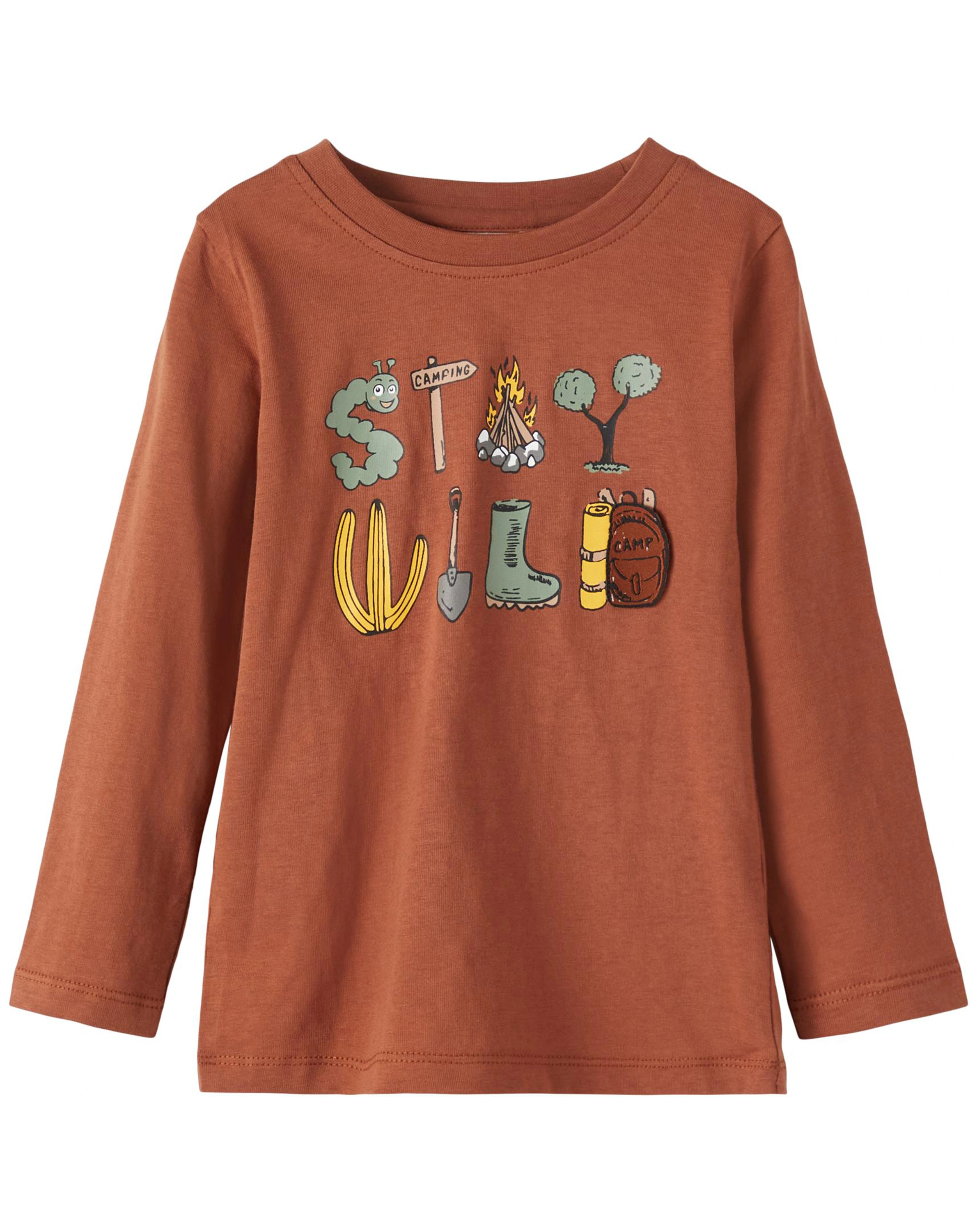 Jersey-Langarmshirt NMMORLA in coconut shell