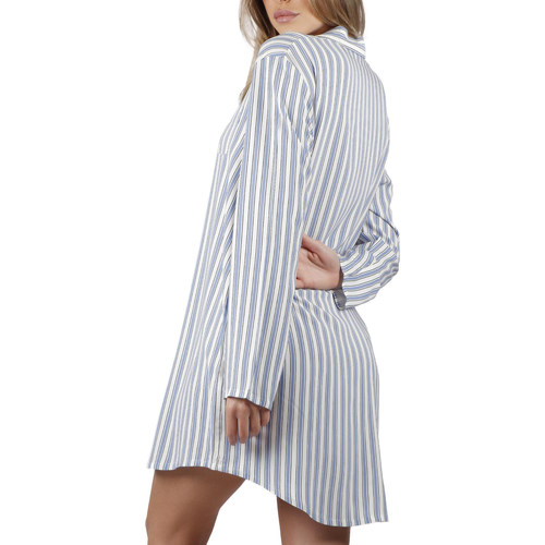 Admas - Camisón de manga larga Fashion Stripes Azul