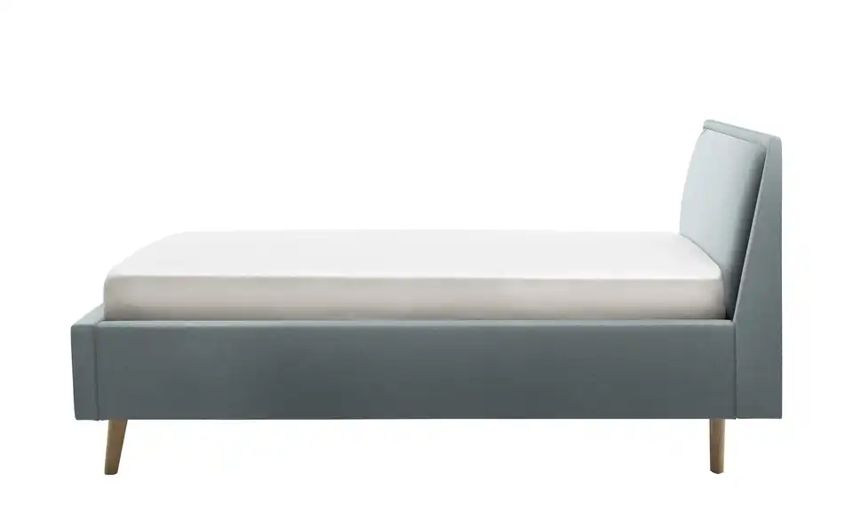 Polsterbett Eisblau 140 cm ohne Bettkasten Eiche