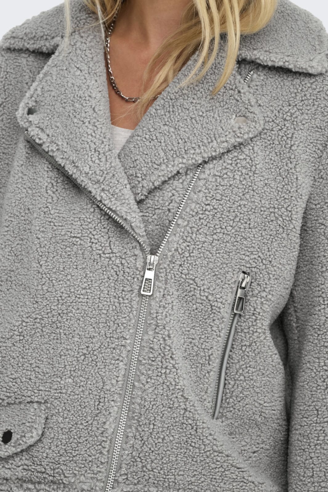 Only Onlrio Teddy Biker Jacket Cc 4496296 thunderstorm