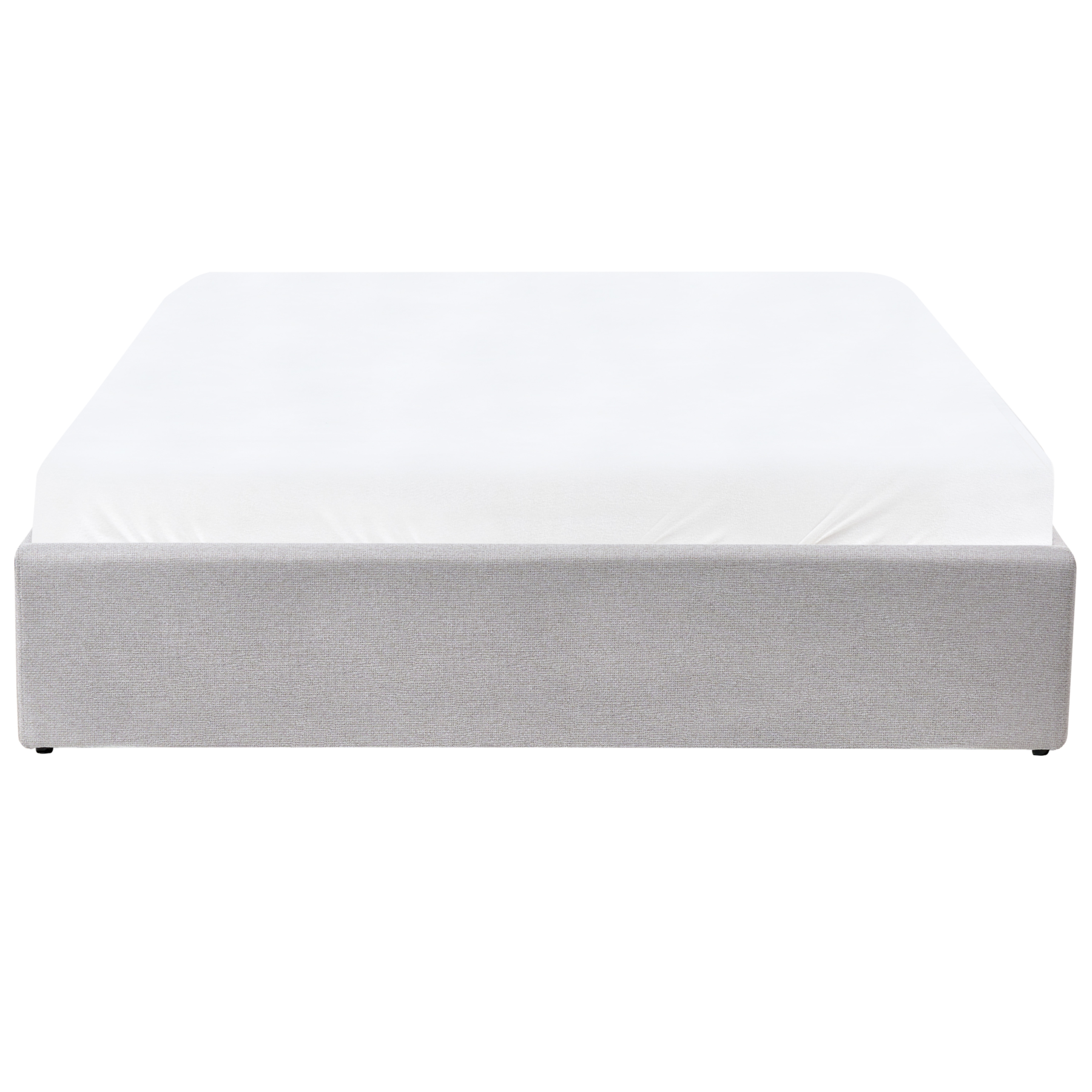 Beliani-DINAN-Tweepersoonsbed-Lichtgrijs-160 x 200 cm-Polyester