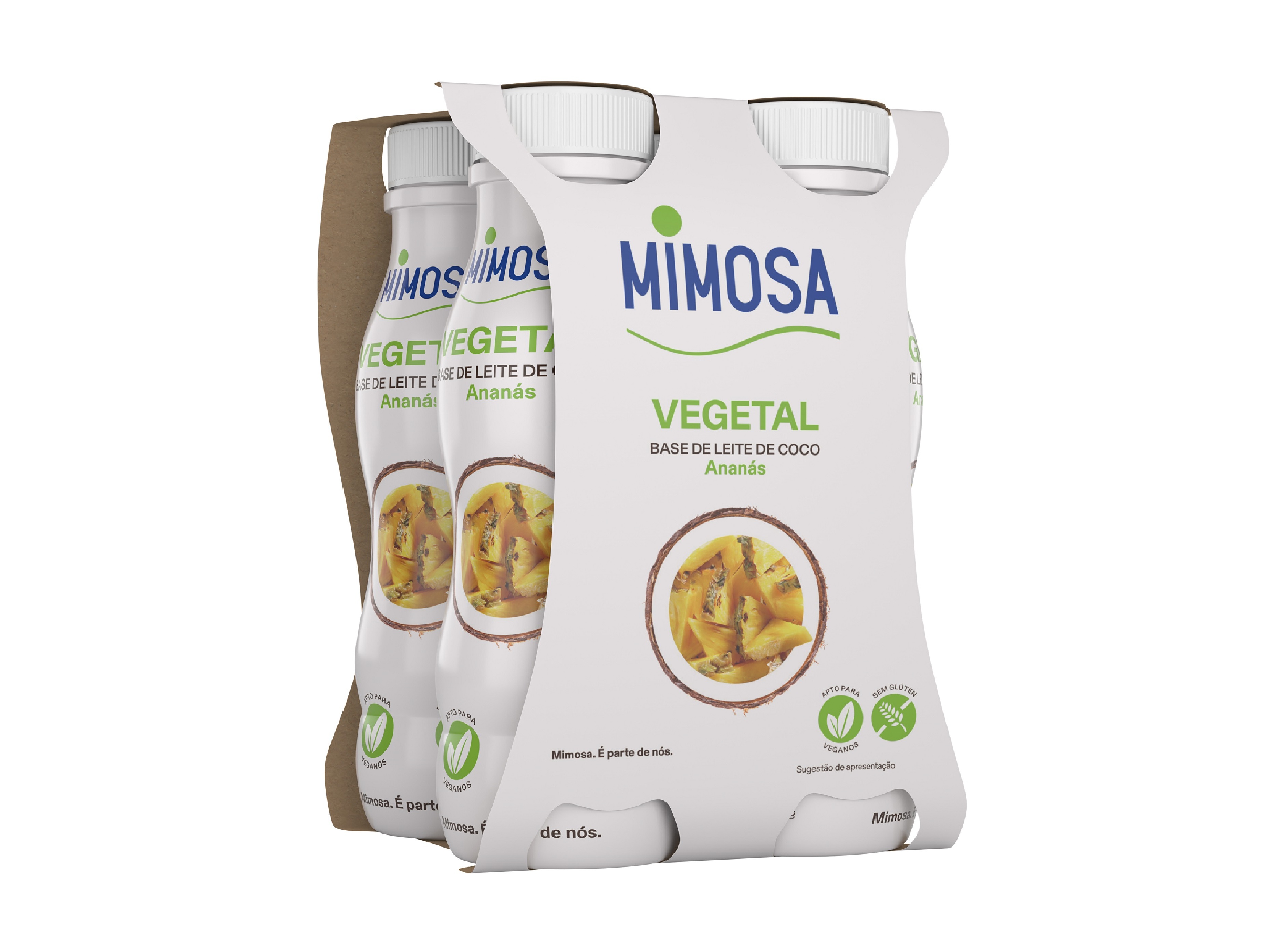 LEITE COCO FERMENTADO MIMOSA LIQUIDO ANANAS 4X151ML