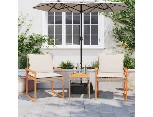 LES TENDANCES - Ensemble table et chaises de jardin-beige-2 places-518820