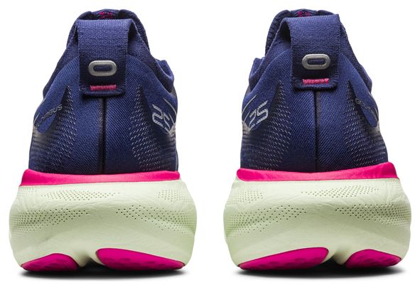 Chaussures de Running Asics Gel Nimbus 25 Bleu Vert Rose Femme