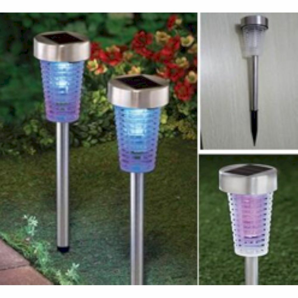 Borne anti-moustiques solaire - à planter - 20w - couverture 20m² - inox - green & grow