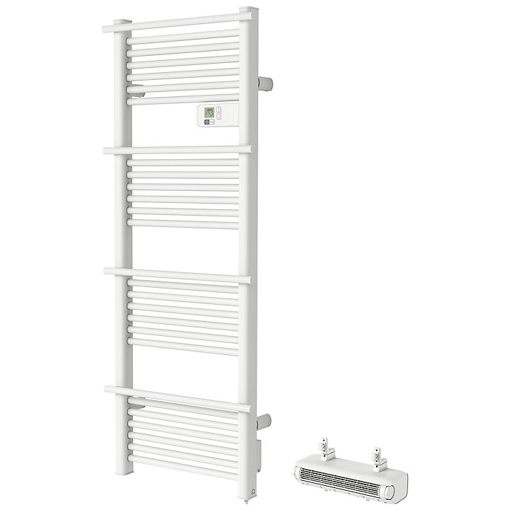 Sèche-serviettes électrique GoodHome Solna blanc 750W + Soufflerie amovible GoodHome Acilia blanc 1000W