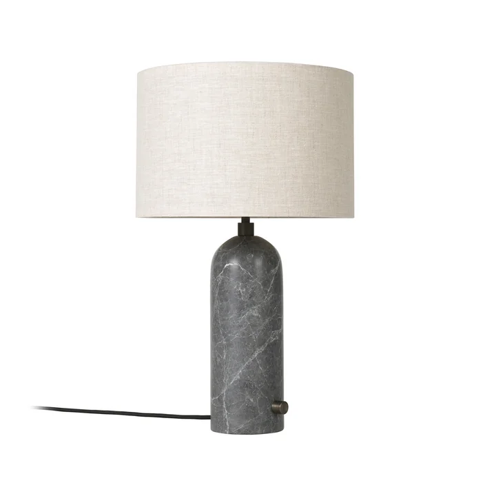 Gubi - Gravity Tischleuchte Small, Canvas / Marmor grau
