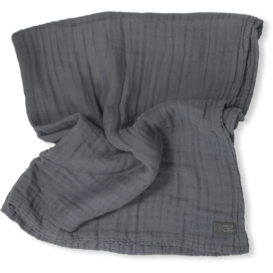 VINTER&BLOOM Kuscheldecke Layered Muslin Steel Grey