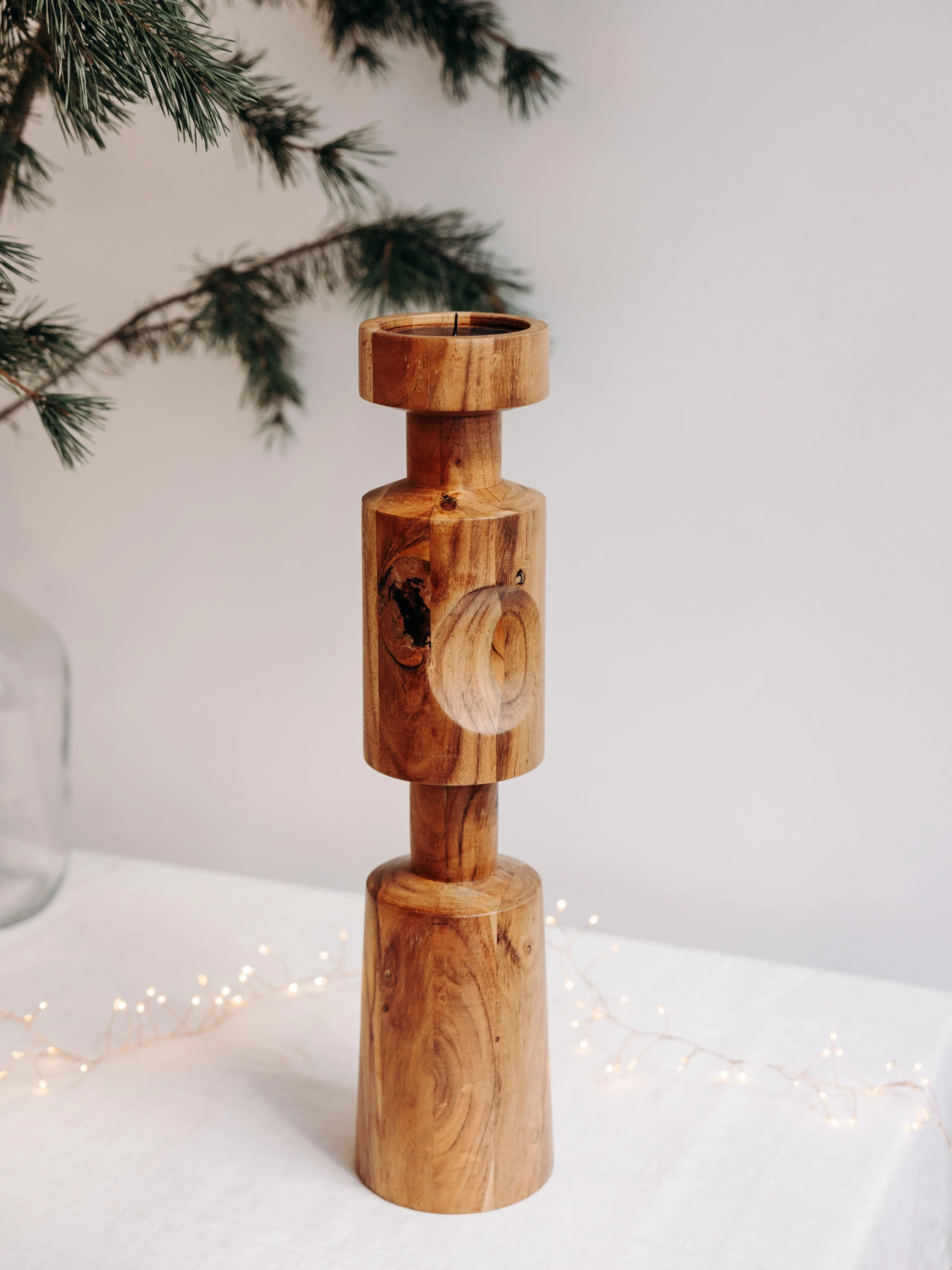 SAM - Le bougeoir en bois | Beige