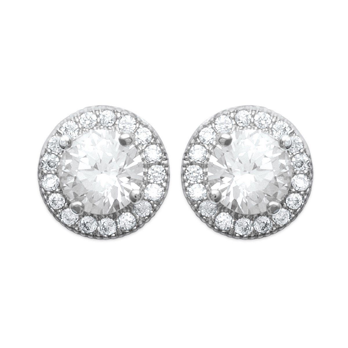 Boucles d'oreilles puces Brillaxis argent et oxydes