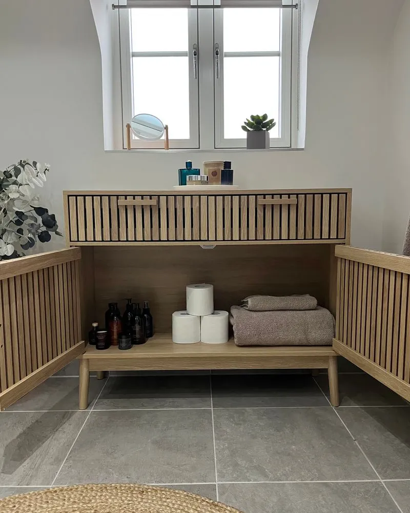 Dressoir met 2 deuren LYNWOOD Lichtbruin