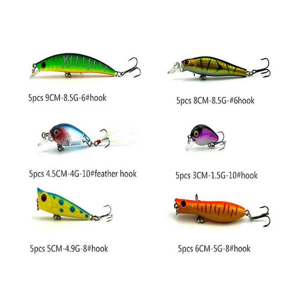 30 fiskesluk wobbler, Minnow mixed, Spinnare