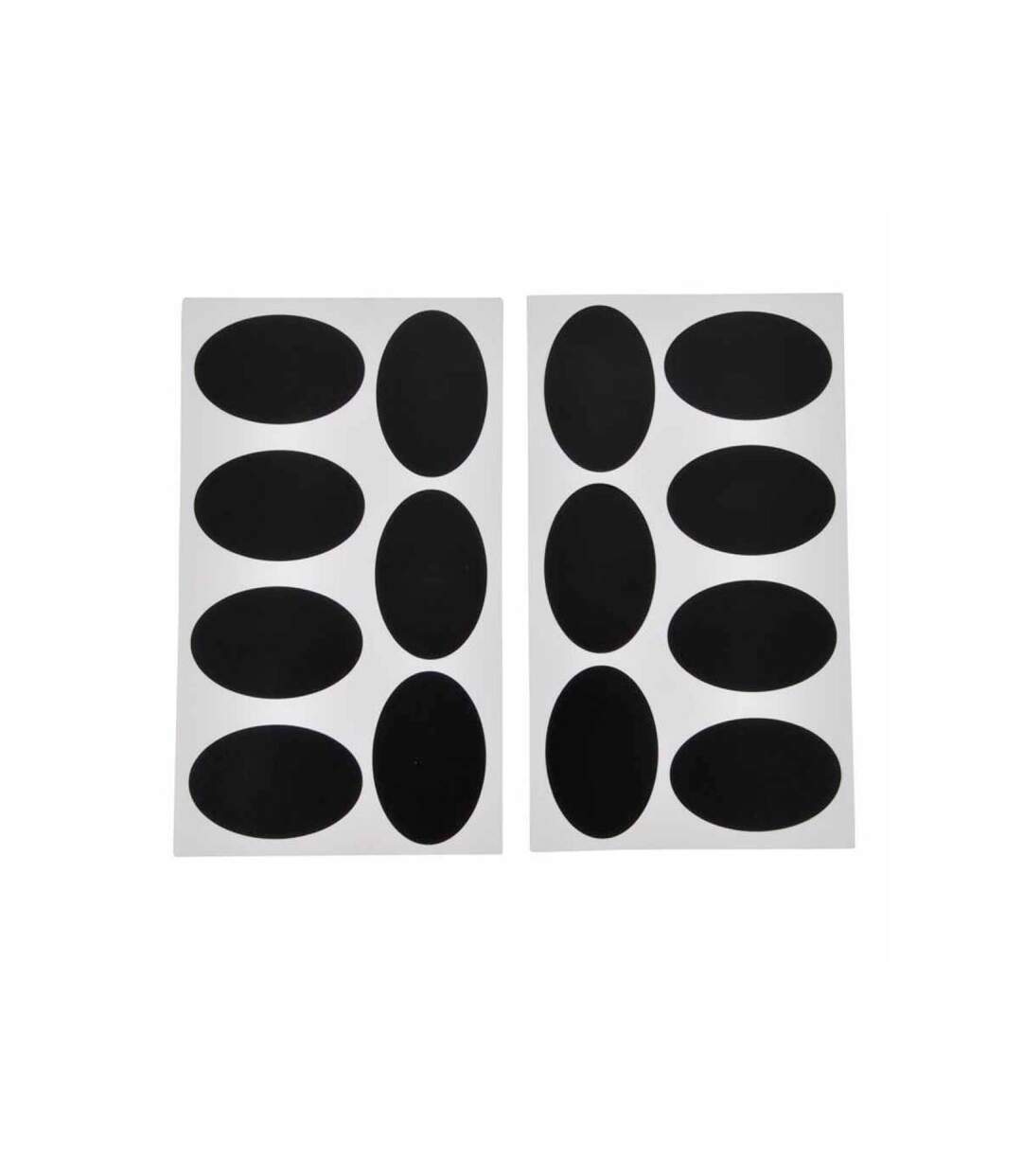 Paris Prix - Lot De 14 Stickers Ardoise ovale 12x21cm Noir