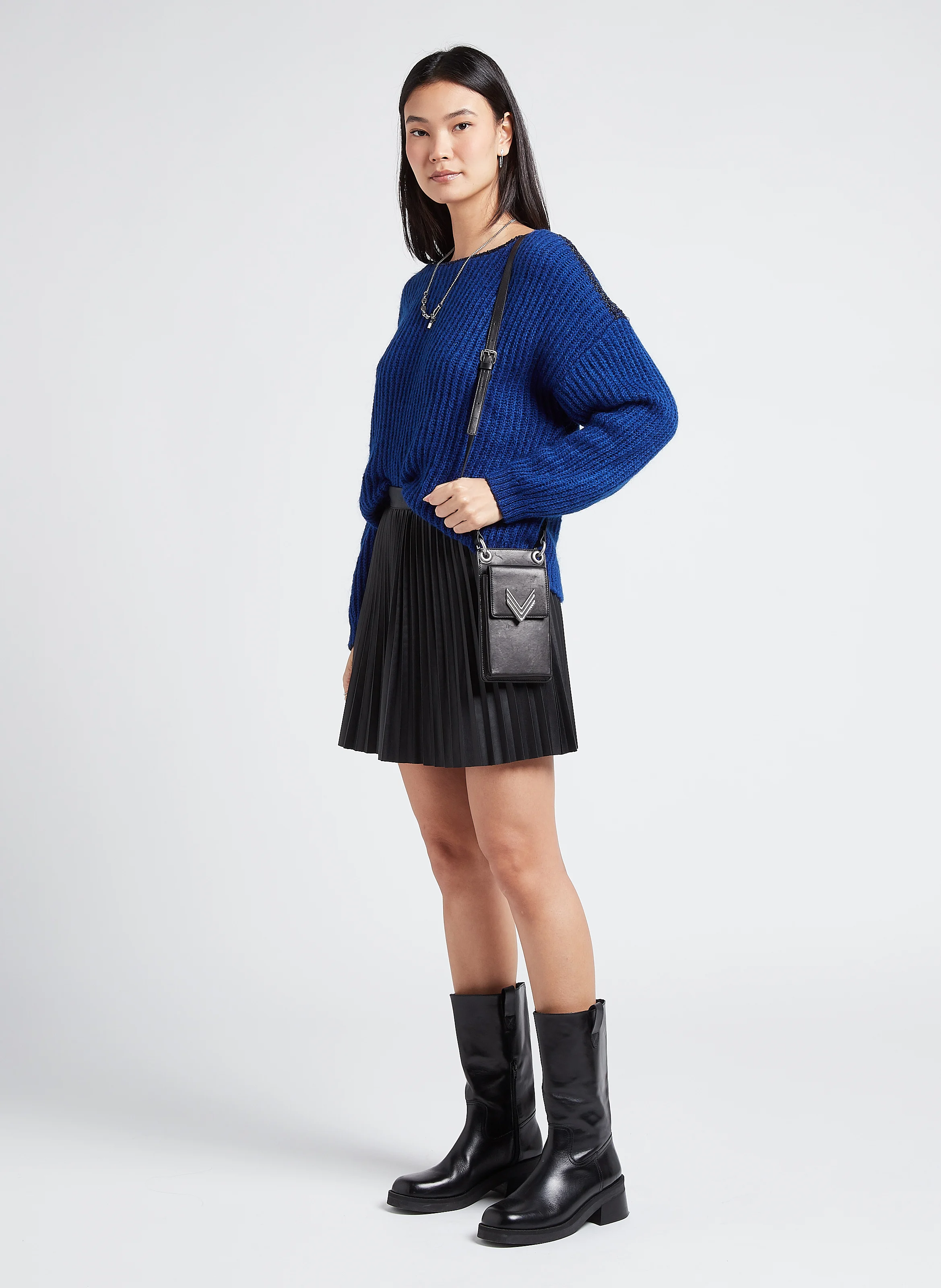 Pochette multifonctions en cuir | Noir