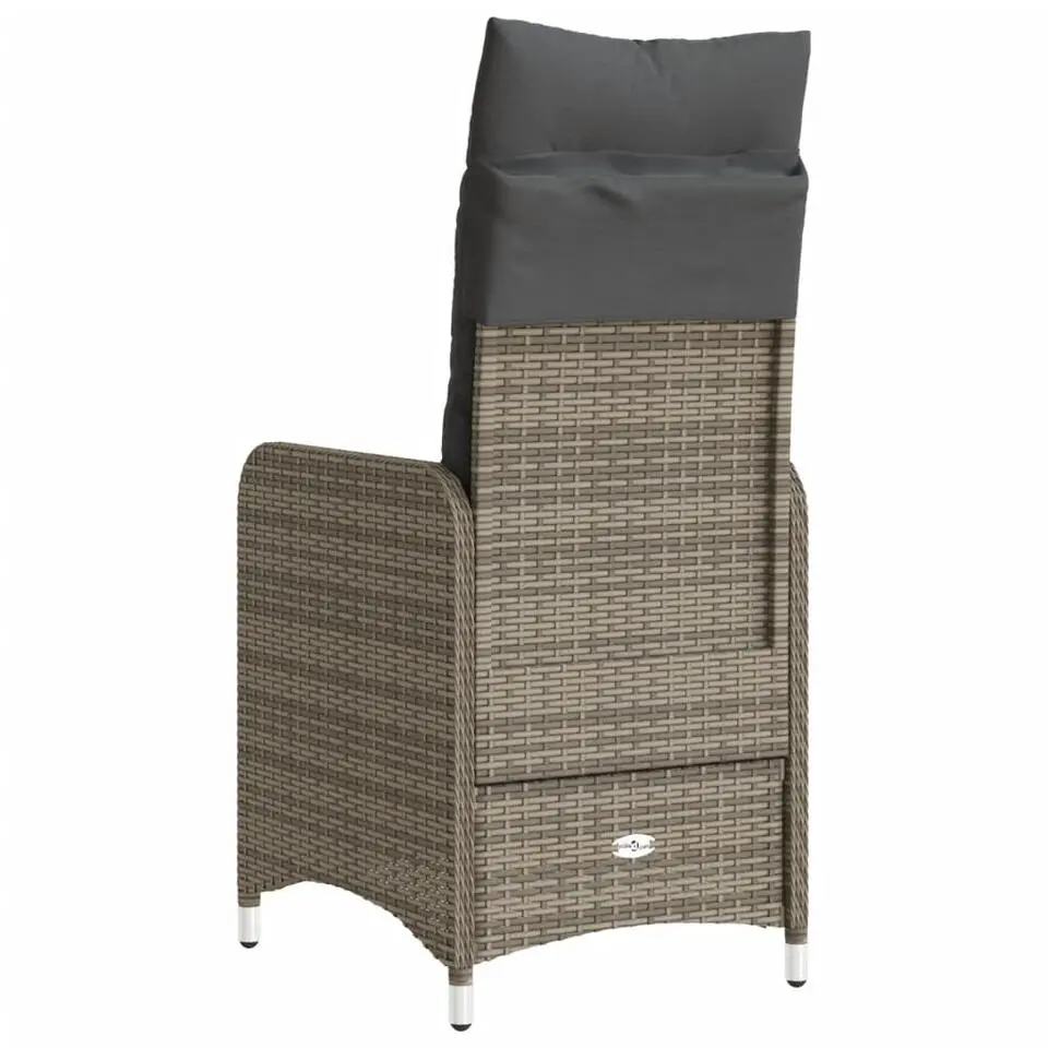 vidaXL - Tuinstoelen met kussens - Grijs - Poly Rattan - 2 stuks