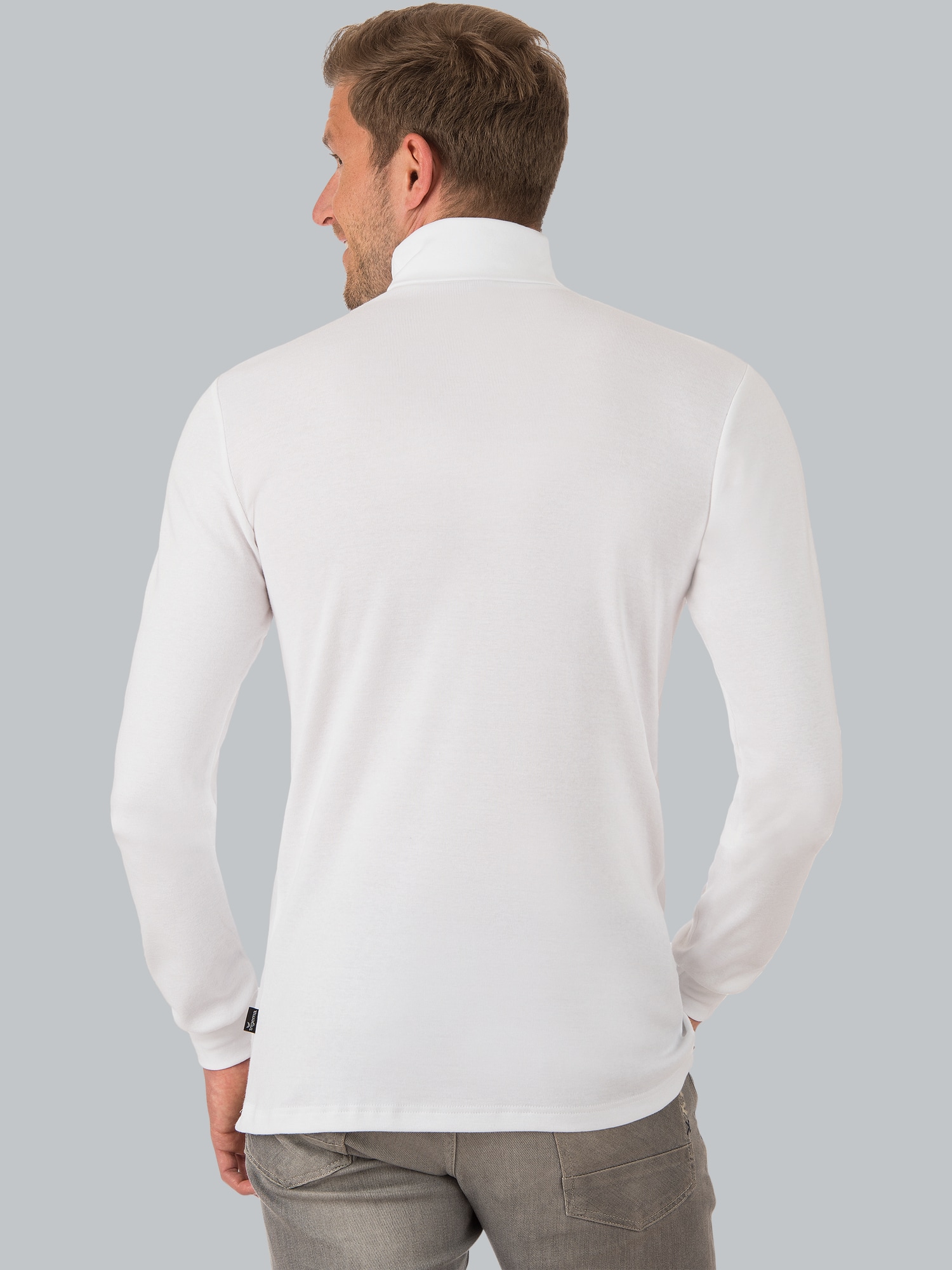 Langarm Ski/Sportrollkragenpullover Weiss