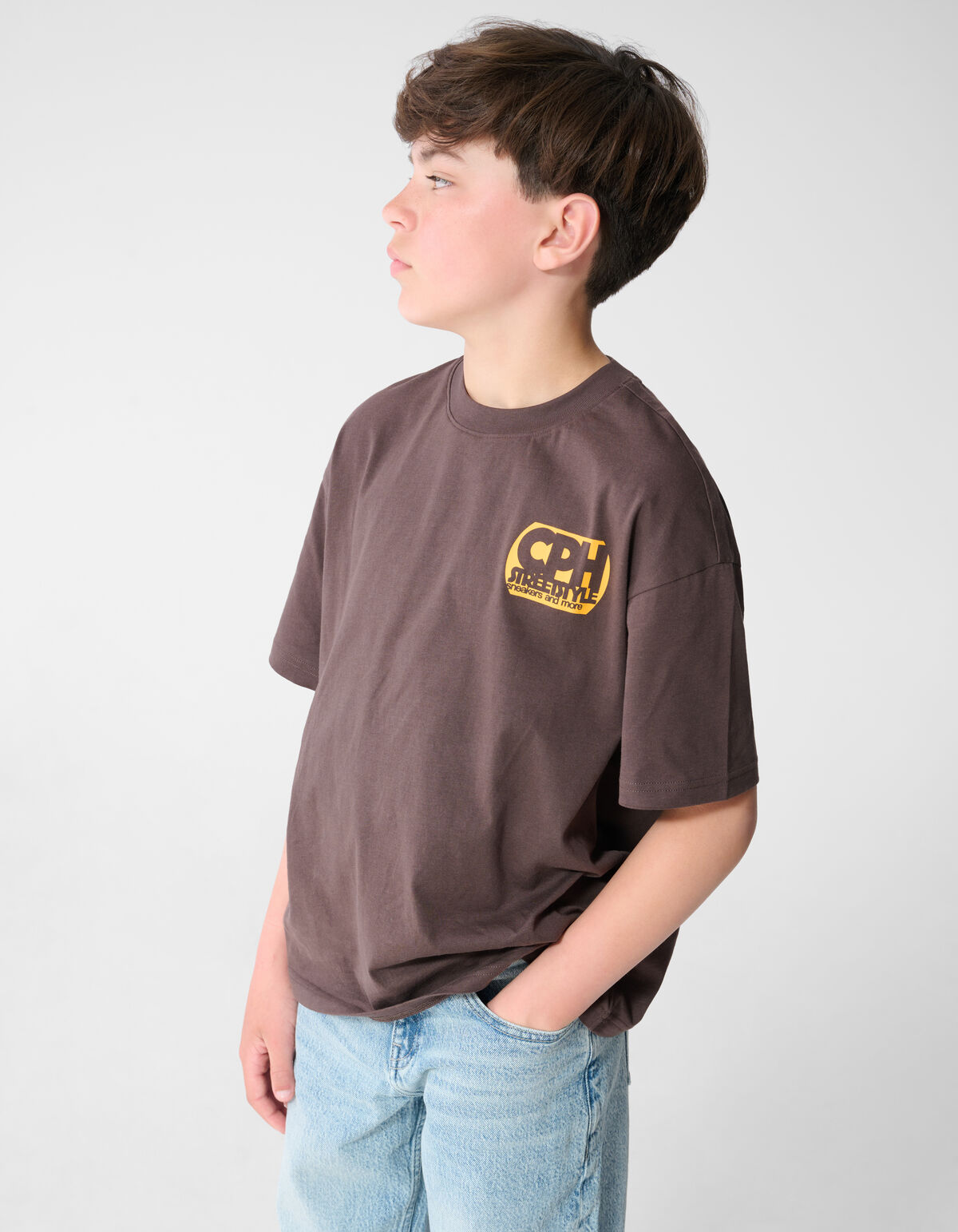 Copenhagen Artwork T-shirt Donkerbruin