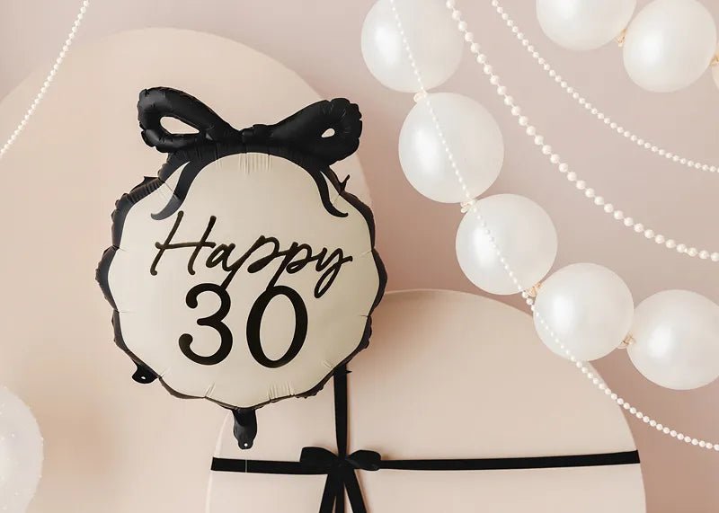 30 Jaar Helium Ballon Zwart Wit 53cm