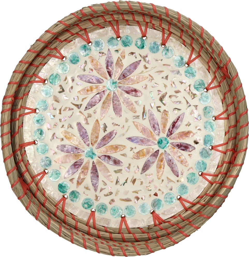 Decoratiebord Algarve naturel D 30 H 3,5 cm
