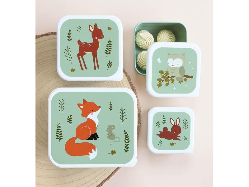 A Little Lovely Company Lunchbox & Snack Box Set Forest Fri Lunch- und Snackbox Set mit praktischem Spender