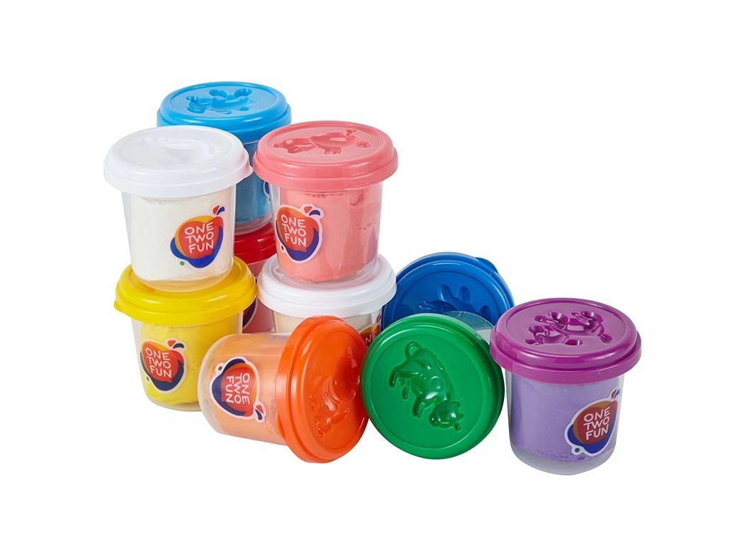 PLASTICINA ONE TWO FUN POTE 10X140G