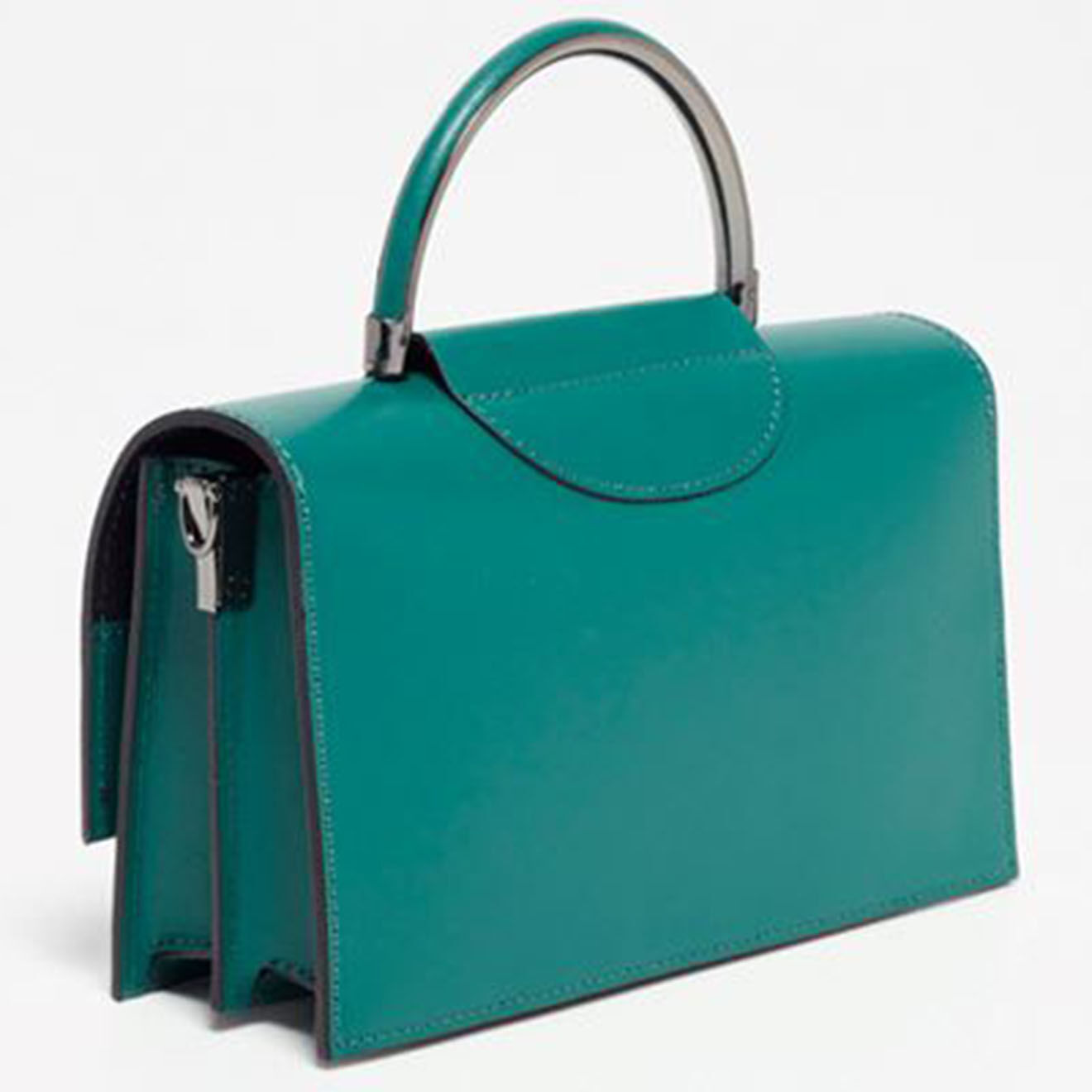 Christian Laurier Sac à main en Cuir Milo bleu canard - 22x15x8 cm