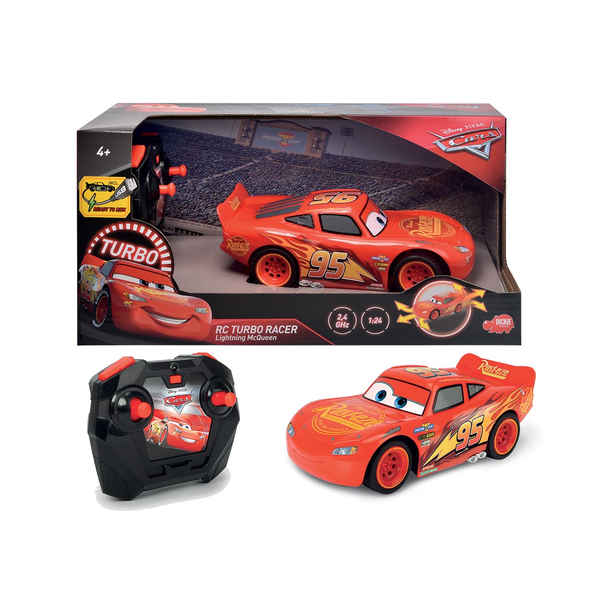 Voiture Radiocommandée Cars 3 Flash McQueen 1:24